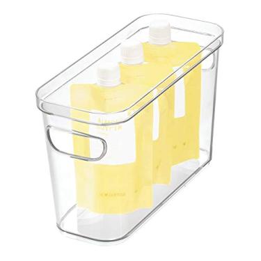 Imagem de iDesign Cesto de armazenamento para geladeira e despensa com alças, recipiente para alimentos, bebidas, organização de produtos, livre de BPA, 25,4 x 10,1 x 15,2 cm
