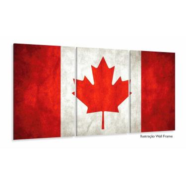 Imagem de Quadro Arte Bandeira Canadá Mosaico 120x60 3 peças