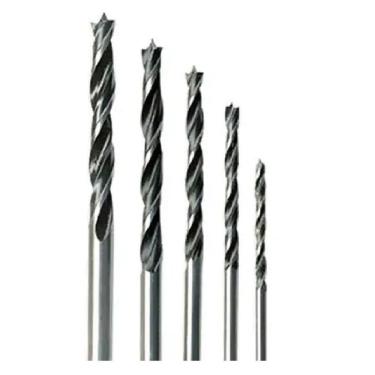 Imagem de Kit 5 Brocas Madeira Aço Carbono Metal 4 5 6 8 e 10 mm Titânio Furadeira Helicoidal Cilíndrica Furar
