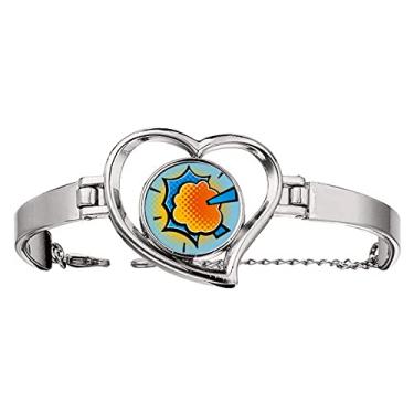 Imagem de N/A N/A Bracelete Boom Clouds Gas Art Deco Fashion Pulseira Coração Joias Fio Bangle, medium, metal