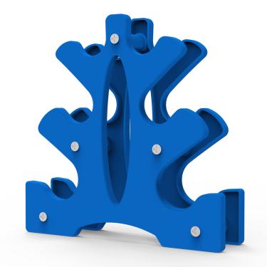Imagem de portzon Suporte para halteres – Conjunto de árvore de peso manual – Projetado para segurar halteres de neoprene – um par de cada (1,3 kg, 2,2 kg, 3,6 kg) (pesos não incluídos), Azul