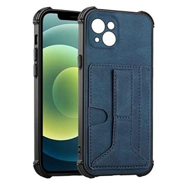 Imagem de Carteira com suporte magnético para iPhone 13 12 Mini 11 Pro Max SE 2020 porta-cartões de couro capa traseira para iPhone X Xs Xr 7 8 Plus, azul, para iPhone 8