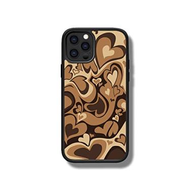 Imagem de Swirl Swirl Heart Silicone Fashion Case para iPhone 13 11 12 Pro Max 7 8 Plus X XS XR SE 2020 Capa Antiderrapante Macia em Forma de Coração, Marrom, para iPhone 7Plus/8Plus