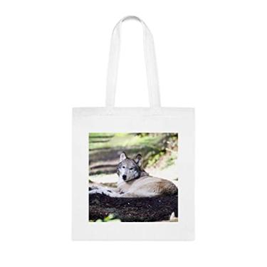 Imagem de Sacola de lobo deitado, presente de sacola de lobo deitado, bolsa de ombro de lobo deitado, bolsas reutilizáveis de lobo deitado, ideia de presente de cesta de natal de aniversário,