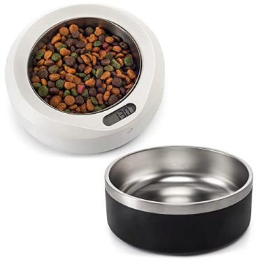 Imagem de Kit MADOG Fit: Comedouro com Balança Digital + Comedouro Inox (PRETO)