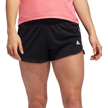 Imagem de adidas Short feminino de malha com 3 listras (preto, GG)