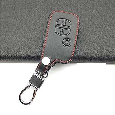 Imagem de CSHU Controle remoto 2/3/4 Botões Car Key Case Capa Chaveiro Ring Key Bag, apto para Toyota Tarago Rav4 Corolla Camry Celica Avalon, preto 3 chave