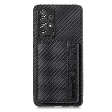 Imagem de Carteira de cartão de couro para Samsung Galaxy A51 A52 A72 A53 A12 A50 A30S A22 M33 M53 M23 M32 5G Slot para cartão Poket Case Capa Traseira, Preto, Para Samsung A03S