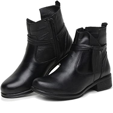 Imagem de BOTA FEMININA CANO CURTO COURO LEGITIMO ESTILO COUNTRY (35, PRETO)