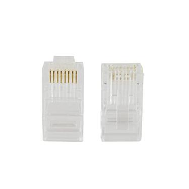 Imagem de Conector Macho RJ-45 EVUS CAT6 UTP 8X8 Pacote com 100 C-099