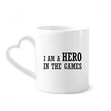 Imagem de I Am A Hero In The Games Caneca de café cerâmica copo de coração de vidro