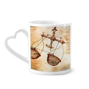 Imagem de Setembro Outubro Libra Constelação Zodíaco Caneca Café Cerâmica Copo de Coração de Vidro