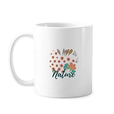 Imagem de Caneca de pintura de plantas de flor laranja cerâmica xícara de café porcelana louça