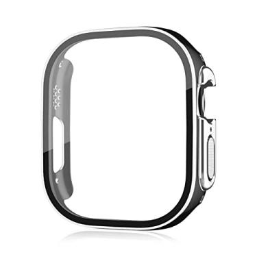 Imagem de SDUTIO para Apple Watch Ultra 49mm smartwatch protetor de tela PC vidro capa pára-choques acessórios temperados série iwatch ultra 49 mm (cor: 10mm fecho dourado, tamanho: ultra 49mm)