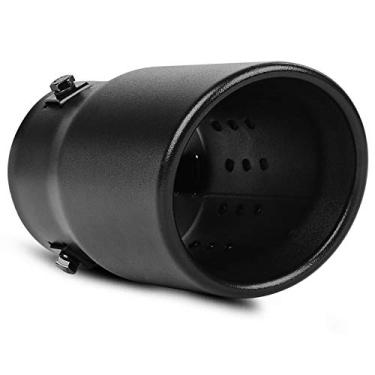 Imagem de AUTOSAVER88 – Ponta de escape preta de 5 a 6 cm, ponta traseira de escape de aço inoxidável com acabamento revestido preto, entrada de 5 a 6,5 cm, saída de 8,9 cm, design de parafusos.