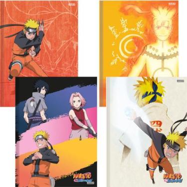 Imagem de Kit Com 4 Cardenos De Brochura Com 80 Folhas Cada  Naruto  Material Es