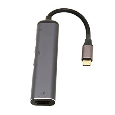 Imagem de Hub USB C, Plug and Play Nylon Trançado USB C Docking Station 7 Em 1 para Laptop