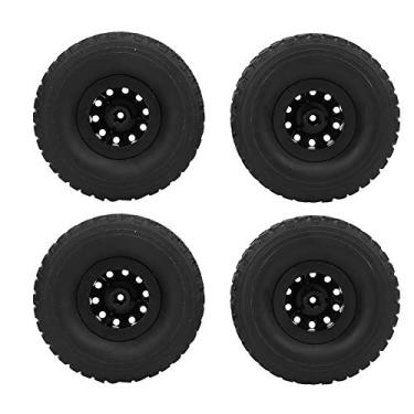 Imagem de Pneu de carro RC,roda RC de borracha com design de superf¨ªcie antiderrapante, pneu antidesgaste preto se encaixa para caminh?o militar WPL C 34 1 16 4WD, Pneu RC de Carro Borracha Roda Acess¡§?ri