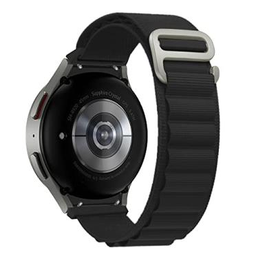 Imagem de Pulseira de Nylon Ridge Exclusiva com Presilha alpina marca 123smart compatível com Galaxy Watch 4 e Watch 5 Watch 6 40mm 42mm 43mm 44mm 45mm 46mm 47mm - Preto