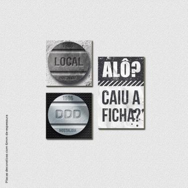 Imagem de Caiu A Ficha Quadro Com 3 Peças 6Mm Placa Ultra-Brilho