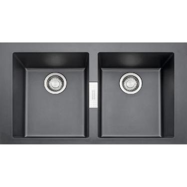 Imagem de Cuba Dupla de Sobrepor Franke 86x51x20cm Sirius 620 Tectonite Carbono Black