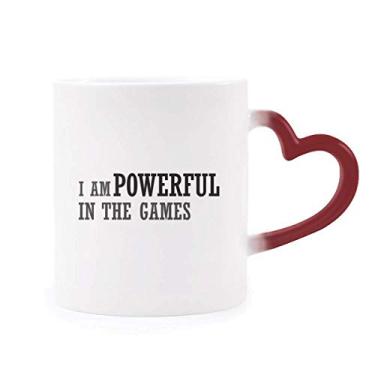 Imagem de Caneca sensível ao calor I Am Powerful In The Games Caneca vermelha que muda de cor