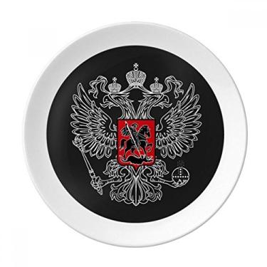 Imagem de Placa de campo com emblema nacional da Rússia de porcelana decorativa Salver louças de jantar