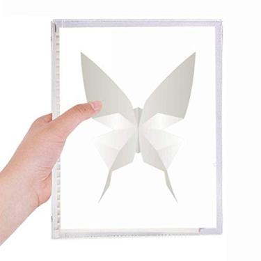 Imagem de Caderno com estampa abstrata de origami, borboleta, branco, folha solta, diário recarregável, papelaria