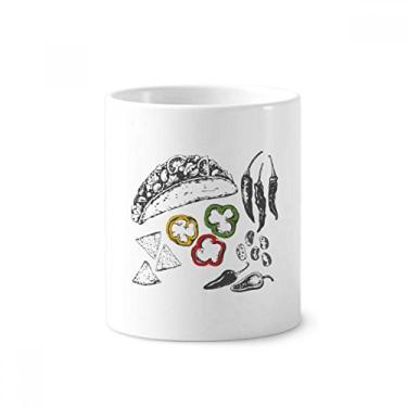 Imagem de Chilli Circle Pepper Foods, suporte para caneta, caneca de cerâmica, suporte para lápis