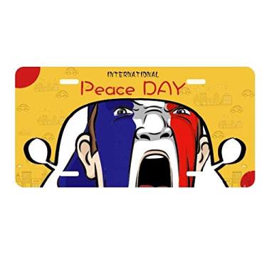 Imagem de DIYthinker Bandeira da França Maquiagem Cabeça Gritando Placa Placa de Carro Decoração Dia da Paz