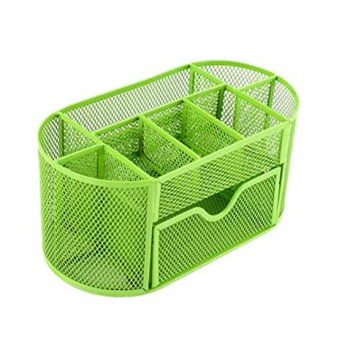 Imagem de Elonglin – Organizador de artigos de mesa de tela, organizador multifuncional de papelaria, porta canetas com gaveta