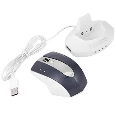 Imagem de Mouse móvel sem fio com hub USB de 3 portas, mouse óptico, ergonômico com computador com suporte de dock de carregamento para PC, laptop para notebook(grey, 12)
