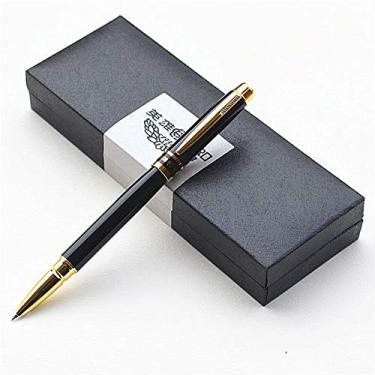 Imagem de Grey990 Caneta-tinteiro de metal para escritório de negócios, caneta de escrita suave com caixa preta