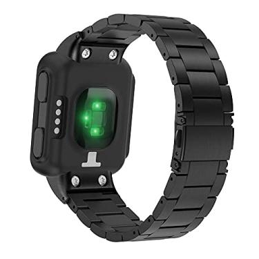 Imagem de Pulseira Metal Aço Inoxidavel 3 Elos compativel com Relogio Forerunner 35 - Marca LTIMPORTS (Preto)