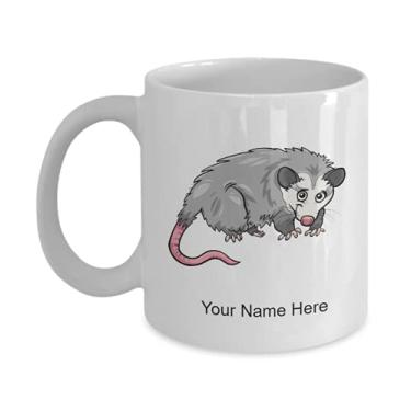 Imagem de SpreadPassion Caneca personalizada de gambá e animal, xícara de café de desenho animal, ideia de presente de gambá - Caneca de café de 325 ml