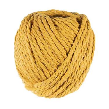 Imagem de Coloridos carretéis de corda de algodão – Ótimo para artesanato DIY – Faça macramé feito à mão – macio ao toque e super versátil (ouro, 5 mm)
