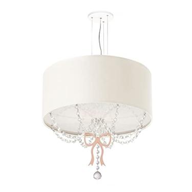 Imagem de Lustre Pendente Infantil Laço Cúpula Branco 30X15 2E27