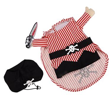 Imagem de Conjunto de fantasia de animal de estimação de pirata, roupas de animal de estimação engraçado de pirata para o Natal, para a festa de casamento, para a vida diária de fotografia para o(XL)