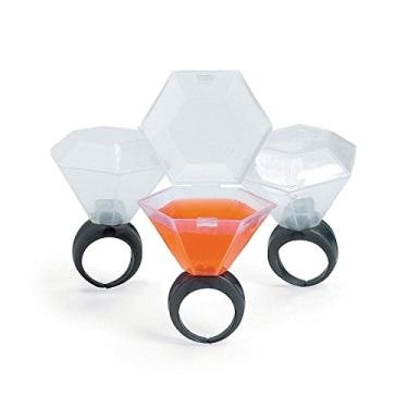 Imagem de Anel de casamento de plástico copo de shot (12, transparente) brindes de festa de noiva