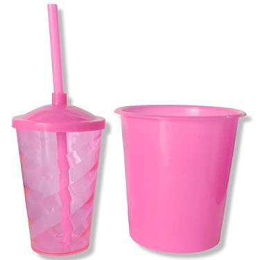 Imagem de Kit Lembrancinha 10 Balde Pipoca 1L + 10 Copo Twister 400 ML (Pink)