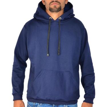Imagem de Moletom Com Capuz Canguru Flanelado Liso Com Punho De Frio-Masculino