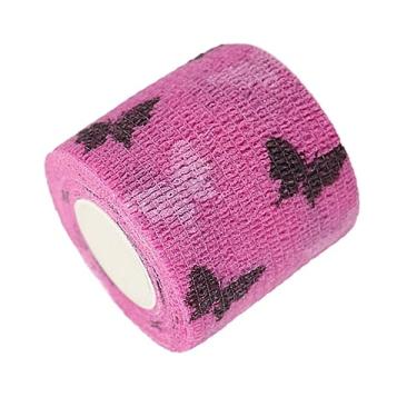 Imagem de Esquirla Bandagem elástica autoadesiva Bandagens coesivas Banda não tecida Respirável Antidesgaste Fita esportiva Fita veterinária para exercícios de unhas de, Luz rosa