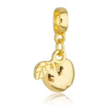 Imagem de Pingente Berloque Maça Fruta Pandora Banhado a Ouro 18k