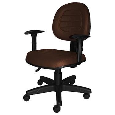 Imagem de Cadeira Giratória Gomada com Back System Braço Regulável Executiva Metal Wood Design Marrom