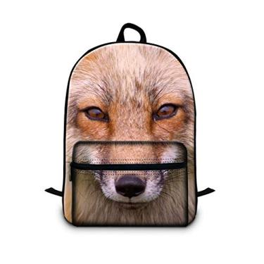 Imagem de Mochila escolar genérica Fox com compartimento para laptop para crianças, mochila para uso externo para jovens