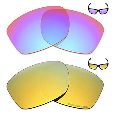 Imagem de Mryok+ 2 pares de lentes polarizadas de substituição para óculos de sol Oakley Jupiter Squared – Rosa cobalto/ouro 24K