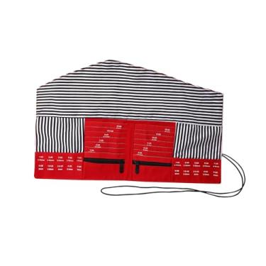 Imagem de Estojo porta-agulhas de tricô, bolsa de fios, portátil, durável, prático para suprimentos de crochê, Vermelho
