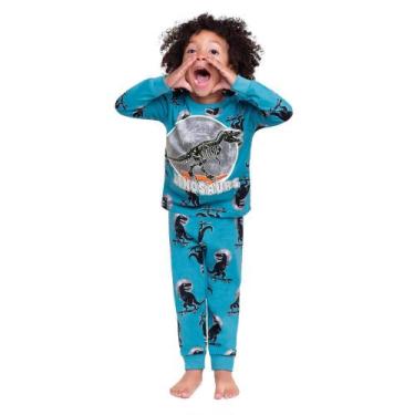 Imagem de Pijama Menino Kyly Camiseta Manga Longa E Calça Em Algodão Brilha No E
