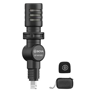 Imagem de BOYA BY-M100D Microfone para iPhone Mini Plug & Play para iPhone 14/14 Pro/13/iPad/IOS com porta Lightning para YouTube/Vlog/Entrevista