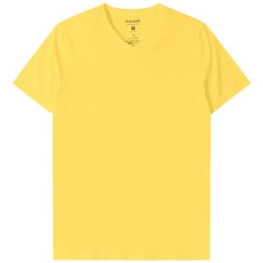 Imagem de Camiseta Básica Gola V Malwee (P, Amarelo)